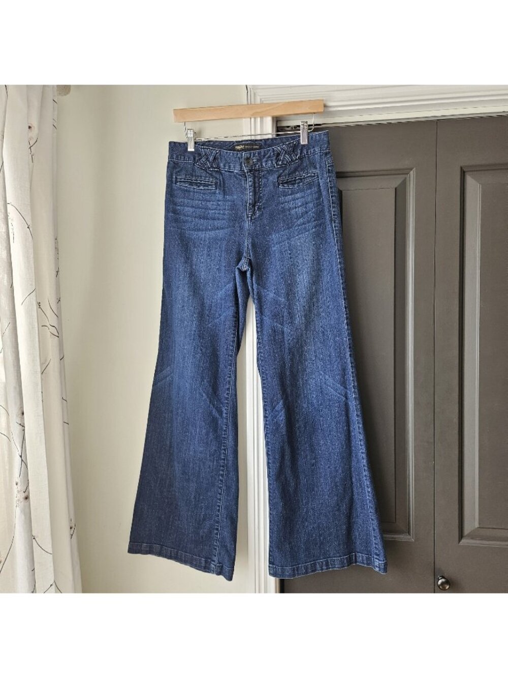 Mossimo Mid Rise Wide Leg Baggy Jeans Blue Dark Size 10 Y2K Denim Indie Punk